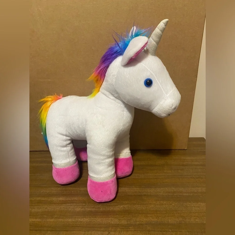 Build A Bear Color Craze Unicorn Plush White Rainbow Mane Stuffed Animal Toy